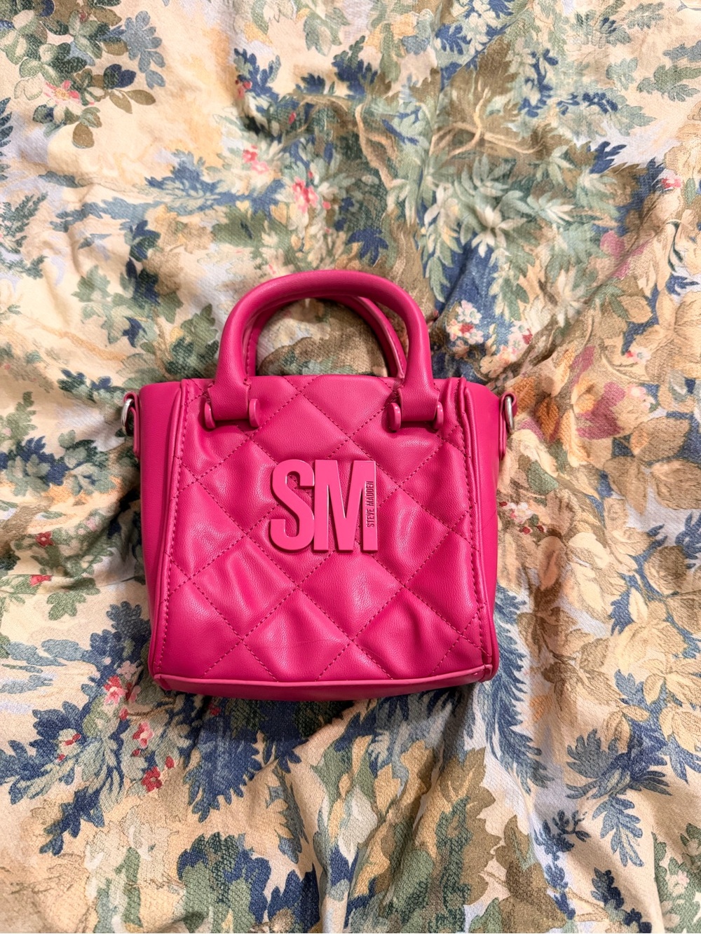 Steve Madden Quilted Mini Tote in Hot Pink